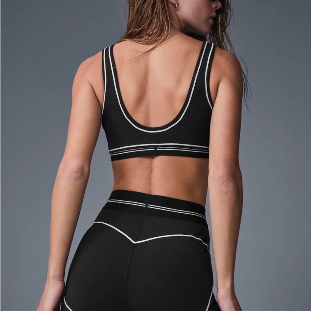 🧘♂️🧘♂️Alo Yoga Contrast Stitch Activewear Set Sports Bra & Leggings - Picture 3 of 5